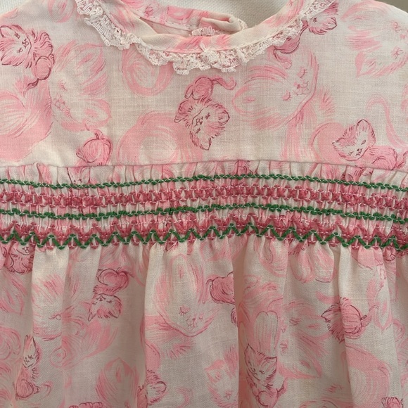 Vintage pink kitten baby dress - Picture 2 of 6